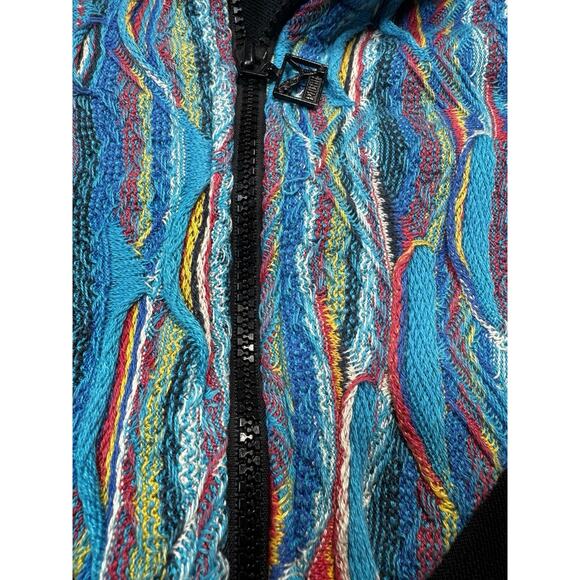 Puma x Coogi Track Jacket Men’s XL Black Blue Knit Panel Retro Streetwear Collab - Picture 4 of 10